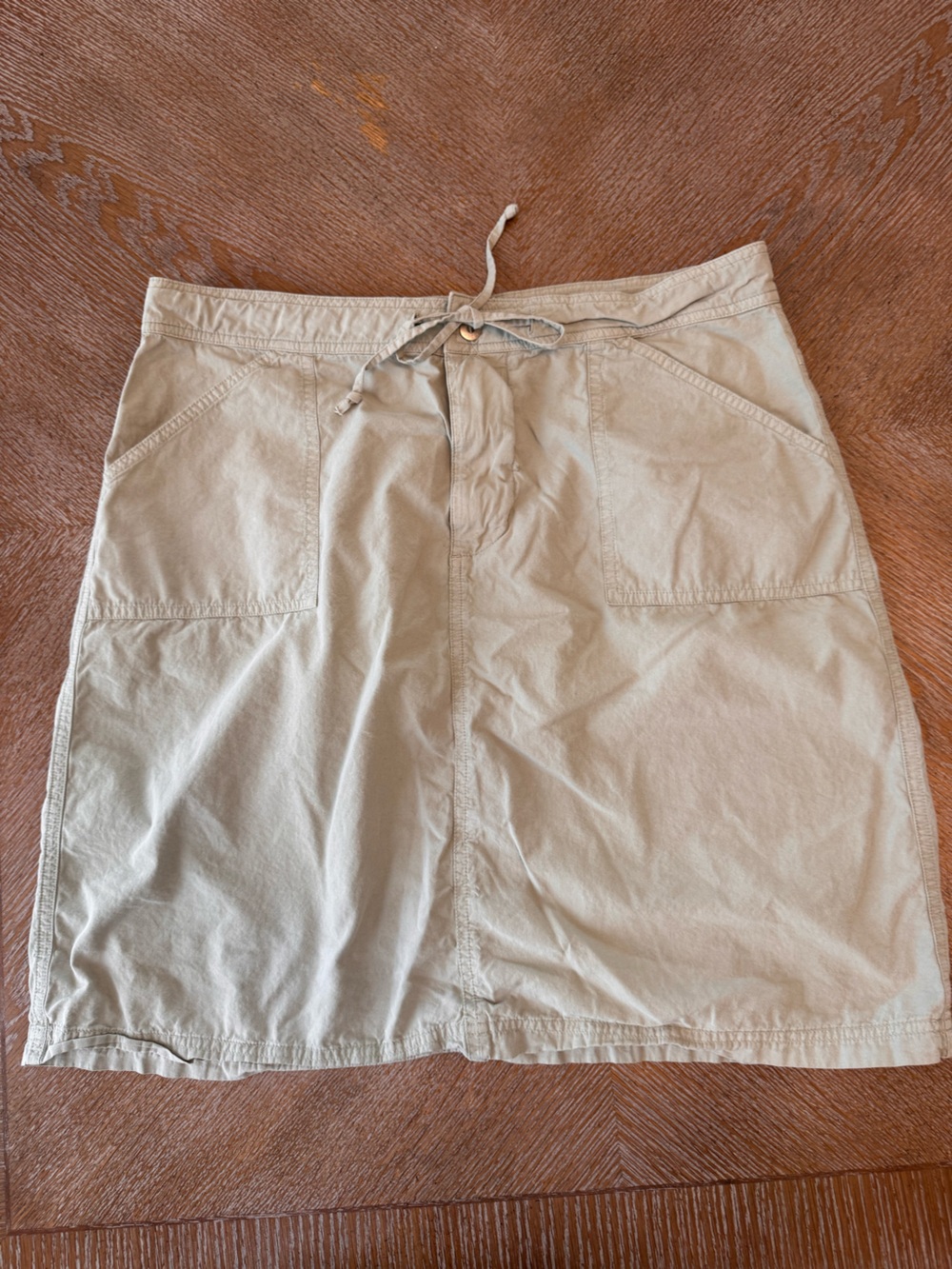 FRESH PRODUCE Green Drawstring Skirt Large Waist 34” Length 21” Pockets
